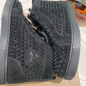 Christian Louboutin Black Suede Spike reps